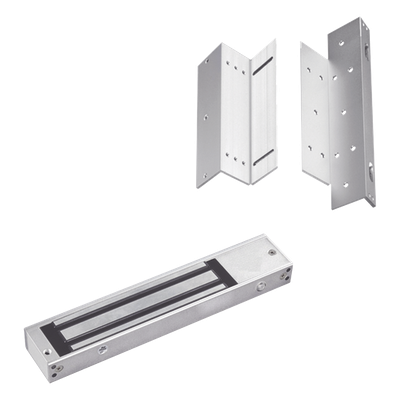MAG600NLEDK - Kit de Control de Acceso / Chapa Magnética 280 kg (600 lbs) / Brackets Ajustables L y Z / LED Indicador de Estado / Aluminio Reforzado