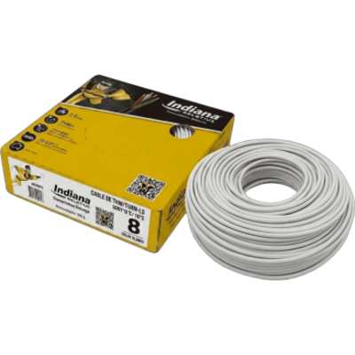 SLY-296-WHT/100 - Cable Eléctrico THW-LS / 8 AWG / 19 Hilos / 90°C / 100 m (328 ft) / Blanco