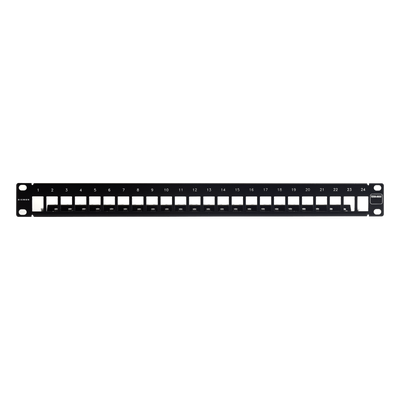 TM-PNLZ-24-01 - Patch Panel Blindado Modular de 24 Puertos / Plano / 1UR / 19" / Acero de Alta Resistencia / 44.5mm (1.75")