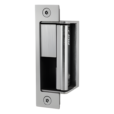 F2164 - Contrachapa Eléctrica Universal / Acero Inoxidable 32D Cepillado / 1,500 lb (680 kg) Fuerza de Sujeción / 12-24 VCC-VCA Seleccionable / Fail Secure / Ajuste Horizontal 3 mm (1/8 in) / 0.19 A a 24 VCC