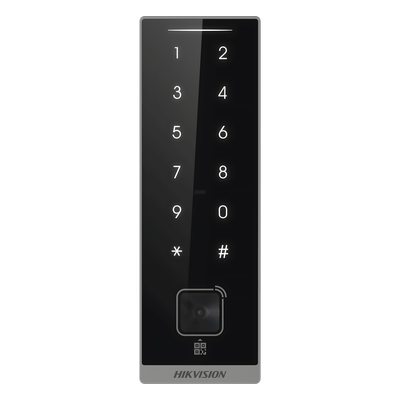 DS-K1105EMKB-QR - Teclado Esclavo de Control de Acceso / Lector Dual MIFARE 13.56 MHz y PROX EM 125 KHz / Bluetooth y Códigos QR / PIN Táctil / RS-485 Wiegand OSDP / Rango Térmico -40°C a 65°C