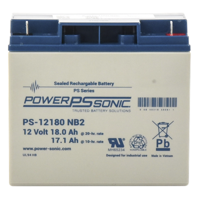 PS-12180-NB2 - Batería de Respaldo AGM/VRLA / 12V / 18AH / Terminales NB2 / Vida Útil 5 Años / Libre de Mantenimiento