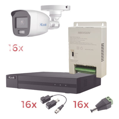 HL1080PL/16BCA - Kit TurboHD / DVR 16 Canales / 1080p Lite / 16 Cámaras Bala / ColorVu 20 m (65.6 ft) / Audio Integrado