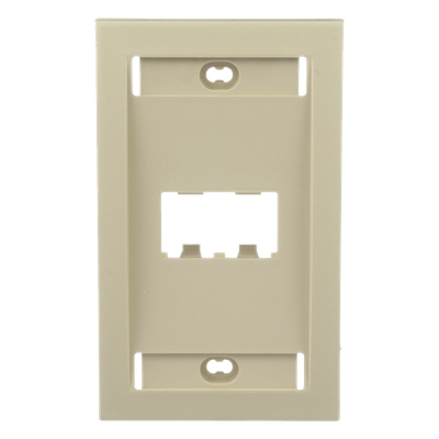 CFPE2EIY - Placa de Pared Vertical / 2 Puertos Mini-Com / Espacios para Etiquetas / Perfil Elevado / Marfil