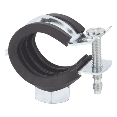 AB-IRP-022 - Abrazadera Isofónica / Apertura Vertical / Ø 22 mm / Tuerca 3/8" / Acero 1.2 mm / -30°C a +120°C