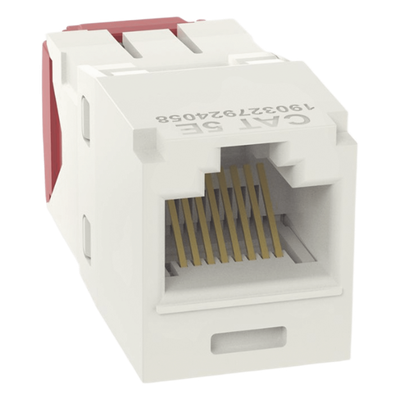 CJ5E88TGIW - Conector Jack RJ45 / Mini-Com TG / Cat 5e / 8P8C / Sin herramienta de impacto / -10°C a 65°C / Blanco mate