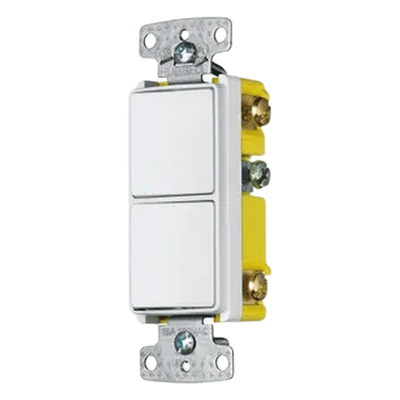 HUB-RCD-101W - Interruptor Residencial / 15 A / 120-277 V CA / 2 Polos Unipolares / 30,000 Ciclos / 0.66 ft x 0.66 ft (20 cm x 20 cm) / Blanco