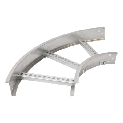 CHC908R8X12AK - Curva Horizontal de Aluminio / Perfil Z / Peralte 3 1/4" (82.55 mm) / Ancho 12" (304.8 mm) / Radio 8" (203.2 mm) / 90°