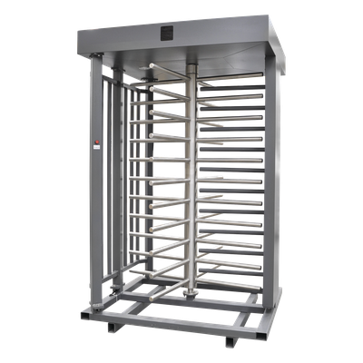 XT-100-CS - Torniquete de Cuerpo Completo / 4 Ejes de Seguridad / Rotación 90° / Paso 25 Personas/min / Emergencia 40 Personas/min / Interior/Exterior con Techo / 110 VCA / Acero Inoxidable con Pintura Gris
