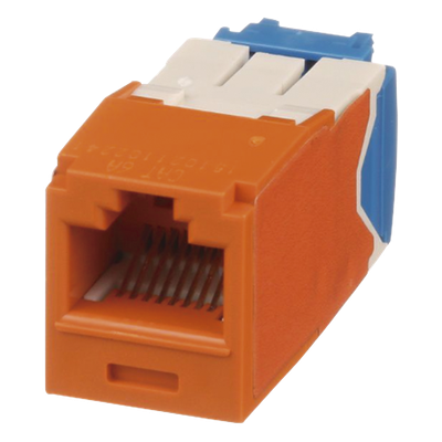 CJ6X88TGOR - Jack RJ45 / Categoría 6A / UTP / 10GBase-T / PoE++ 100W / Tool-Free TG / Naranja