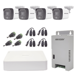 KH1080P4BSFH - Kit TURBOHD 1080p / DVR 4 Canales / 4 Cámaras con Micrófono Integrado y 101° Visión / Luz Blanca + IR Visión Nocturna / Transceptores / Conectores / F