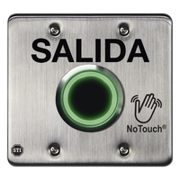 NT-SS201-ES - Botón de Salida NoTouch / Sensor Infrarrojo IR / Acero Inoxidable 304 / Salida Doble / Contacto Seco Forma C / LED Bicolor / 4.5 x 4.5 x 0.26 pulgadas