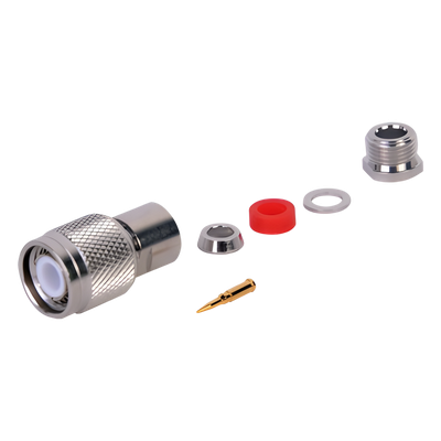 RT-1200-C - Conector TNC Macho / Rosca Izquierda / Bronce Niquelado / Teflón / RG-58/U, RG-142/U
