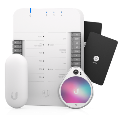 UA-SK - UniFi Access Kit de Inicio, con HUB, Reader Pro, Reader Lite y 20 tarjetas, para acceso a una sola puerta