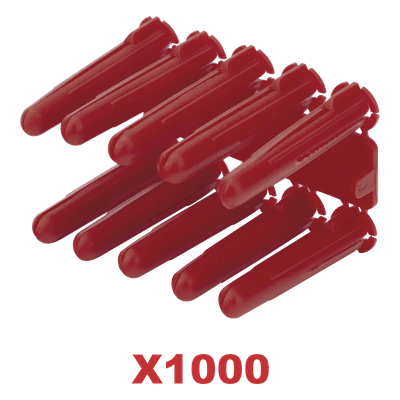 TP-2X-1000 - Taquete de Anclaje Plástico / Doble Expansión Multidireccional / 1/4" / Carga 60 kg / Paquete 1000 Piezas / HDPE Resistente