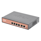 WI-PS205 - Switch PoE No administrable / PoE de Largo Alcance Hasta 250m / 4 Puertos PoE 10/100Mbps (Puerto 1 Hasta 60W, Puertos 2,3 y 4 Hasta 30W) + 2 Puertos 10/100Mbps Uplink / Presupuesto 65 W / Plug and Play