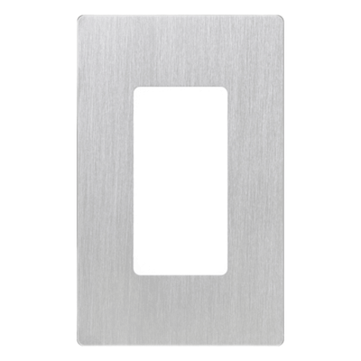 CW1SS - Placa de Pared Screwless / 1 Espacio / Acero Inoxidable / Perfil Delgado 7.6 mm