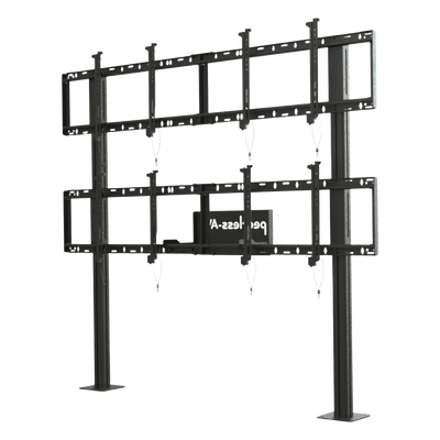 DS-S560-2X2 - Soporte Modular Video Wall Pedestal 2x2 / Ajuste Micro Sin Herramientas 8 Puntos / Capacidad 500 lb (227 kg) / VESA 200x200 a 600x400 mm / Aluminio / Gestión Cableado y Almacenamiento / Displays 46' a 60' / Profundidad Máx 5' (127 mm)