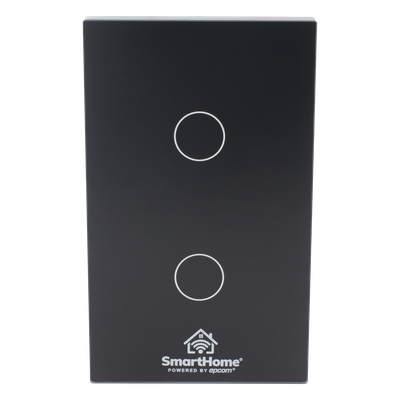 SHS412W - Interruptor Inteligente Wi-Fi / Control de 2 Circuitos / 800 W por Canal / 100-250 V / Wi-Fi 2.4 GHz / Compatible con Asistentes de Voz