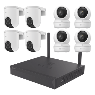 KIT/CSX5S/8W - Kit de Cámaras Wi-Fi / 3 Megapixel / 8 Canales / 8 Cámaras / Visión Nocturna a Color / Detección de Humanos y Vehículos / Audio Bidireccional / NVR Wi-Fi