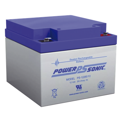 PS-12260-F2 - Batería de Respaldo AGM/VRLA / 12V / 26Ah / Terminales F2 / 5 Años Vida Útil / UL Reconocida