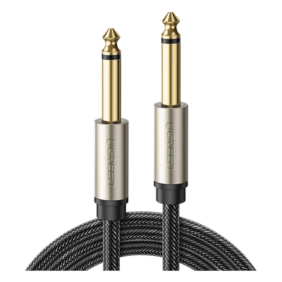 40815 - Cable de Audio Mono / 6.35 mm (1/4") Macho a Macho / 10 m (32.8 ft) / Núcleo de Cobre / Triple Blindaje / Nylon Trenzado