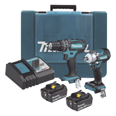 DLX2500T - Kit de Herramientas Eléctricas / Rotomartillo Atornillador 1,900 rpm / Atornillador de Impacto 330 Nm / 2 Baterías 18V / Cargador y Maletín
