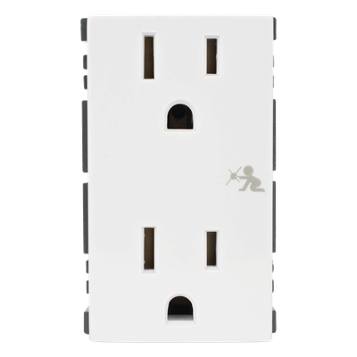 SM-2TC-B - Módulo Dúplex de Contactos Eléctricos / 10A / 127V / Sistema de Seguridad Antiobjetos / Compatible con Cajas para Pavimento / Embornamiento a Tornillo