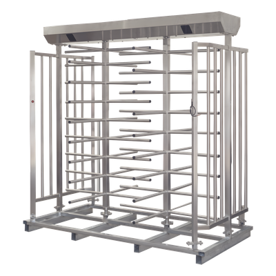 XT-200-L - Torniquete Doble de Cuerpo Completo / Acero Inoxidable 304 / 25 Personas/min / 110 VAC / Apertura Automática en Emergencias