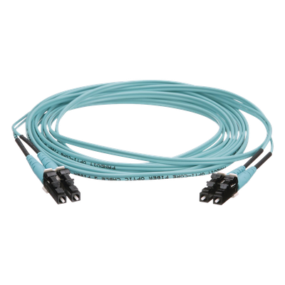 FZ2ERLNLNSNM005 - Jumper de Fibra Óptica / OM4 50/125 / LC-LC Dúplex / OFNR Riser / Aqua / 5 m (16.40 pies)