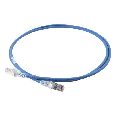 SP6A-S05-06 - Patch Cord Cat6A Blindado S/FTP / 1.52 m (5 pies) / 28 AWG Diámetro Reducido / Color Azul