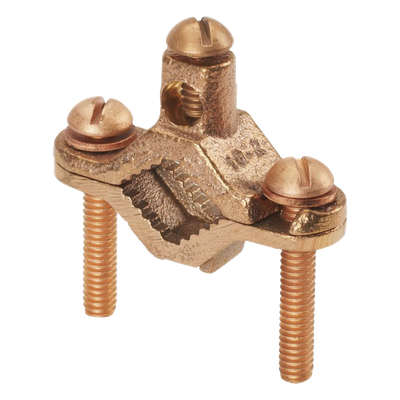 GPC2-1D-C - Abrazadera de Tierra Física / Bronce Anticorrosión / Conductor 2 AWG / Entierro Directo / Tubo 12.7 mm a 25.4 mm (0.5 a 1 in)