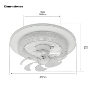 Jwj Ventilador de Techo con Luminario LED / 88 W / 6 Velocidades JLV-028
