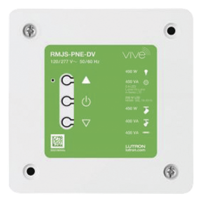 RMJSPNEDV - Módulo de atenuación PowPak / Fase directa o inversa / 120/277 V / Hasta 450 W-VA / Clear Connect 431-437 MHz / 10 Pico + sensores / Sistema Vive