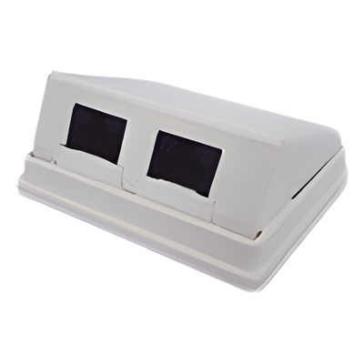 LP-WP-12 - Caja de Pared Angulada / 2 Puertos Keystone / Cat5e/Clase D / UL 94V-0 / 0 a 70°C