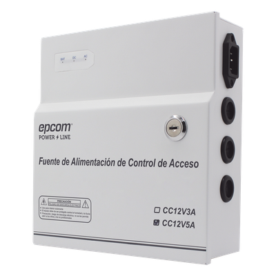 AC-PS-T12-05 - Fuente de Alimentación Regulada / 11-15 Vcc / 5 A / Respaldo con Batería Externa / Temporizador 0-45 s / Entrada Universal 96-264 Vca