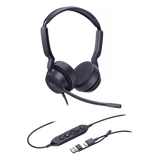 UH42-DUAL-TEAMS-USB-C/A - Auriculares Profesionales USB / Cancelación de Ruido con IA / Altavoz 35 mm / Certificado Microsoft Teams / USB-C con Adaptador USB-A / Diseño Ergonómico Binaural