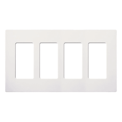 SC-4-SW - Placa de Pared / 4 Espacios / Sin Tornillos / Acabado Satinado Snow / Apertura Designer / 213 mm (8.4 in) Ancho