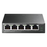 TLSF1005LP - Switch PoE No Administrable / 5 Puertos 10/100 Mbps / 4 Puertos PoE 802.3af / Presupuesto 41 W / Extensión PoE 250 m (820 ft) / Sin Ventilador