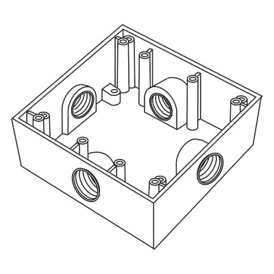 RC-0487 - Caja de Conexión a Prueba de Intemperie / 4 Bocas 3/4" (19.05 mm) / Aluminio Diecast / Volumen 492 cm³ / IK09 / ASTM B117