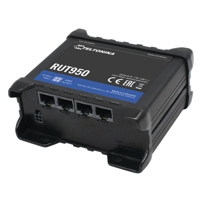 RUT950 - Router LTE dual SIM, 4 puertos Ethernet, conectorizado, Bandas B1, B2, B3, B4, B5, B7, B8, B28