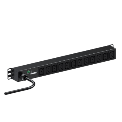E12B46M - PDU ES2P Básico para Distribución de Energía, Enchufe de Entrada NEMA L6-20P, Con 12 Contactos C13, Instalación Horizontal de 19in, 1UR, 20 Amp, 220 Vca