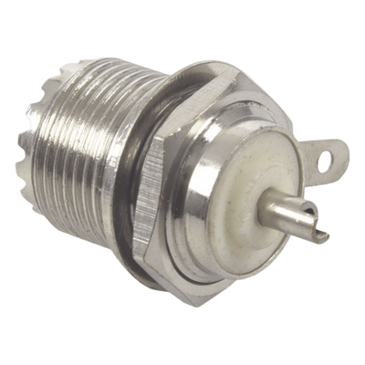 RFU-523-T - Conector UHF Hembra / Montaje Frontal D Plano / Cuerpo Níquel / Contacto Plata / Aislante Teflón