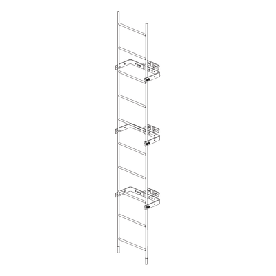 TRY-ST-LAD-3M-112 - Escalera Externa Sólida / 3 m (10') / Secciones 1-12 / 3 Herrajes Sujetadores / Galvanizada en Caliente