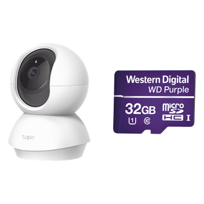 TAPOC200/WD32 - Cámara IP Wi-Fi / 2 Megapixel / Audio Bidireccional / Detección de Movimiento / Micro SD 32 GB / 2.4 GHz