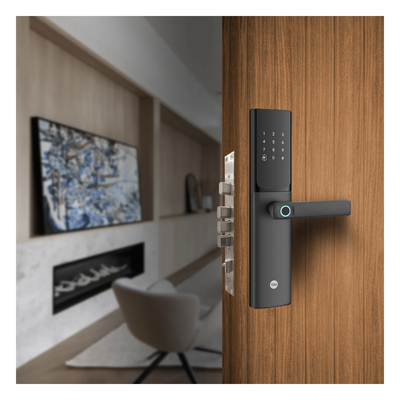 MX83425 - Cerradura Digital / Sensor de Huella con IA / 100 Huellas y 100 Códigos / IP54 / Bloqueo Automático / Modo Niños