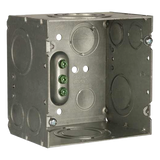 HUB260 - Caja de Conexión Cuadrada / Acero Soldado / 4.69 x 4.69 in / Profundidad 3-1/4 in (82.55 mm) / 66.7 in³ / Entradas 1/2" a 2" / UL Listed
