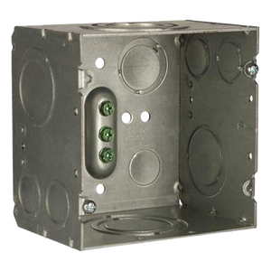 HUB260 - Caja de Conexión Cuadrada / Acero Soldado / 4.69 x 4.69 in / Profundidad 3-1/4 in (82.55 mm) / 66.7 in³ / Entradas 1/2" a 2" / UL Listed