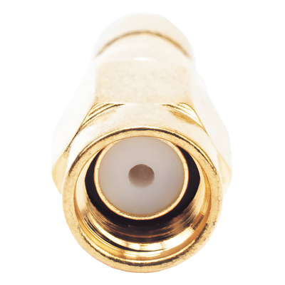 TT-SM-0022 - Conector SMA Macho Inverso / Anillo Plegable / Cables RG-8/X, LMR-240, Belden 9258 / Cuerpo Bronce Oro / Aislante Teflón