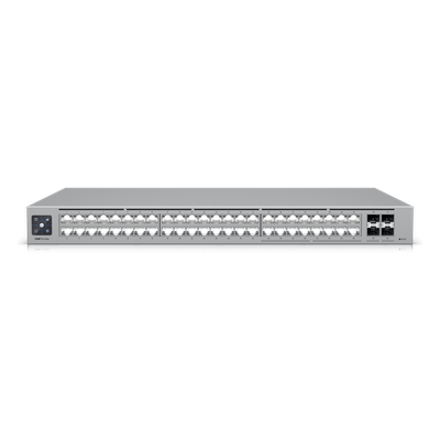 USW-PRO-MAX-48 - Switch Administrable Capa 3 / 48 Puertos RJ45 (16 × 2.5 GbE + 32 × 1 GbE) / 4 Puertos SFP+ 10G / Capacidad 224 Gbps / Pantalla LCD Táctil 1.3" / Etherlighting™ / RPS DC